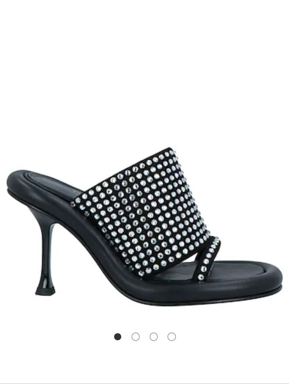 JW ANDERSON Black Leather Bumper Crystal Mule Womens Size 38 or US 7.5